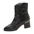 thumbnail image 3 of Taqqpue Women's Ankle Boots Plus Size Round Toe Mid Heel Side Zipper Comfortable Casual Dress Booties for Women Size 5.5-11 Fashion Dress Shoes Fall Winter Footwear Casual Walking, 3 of 10