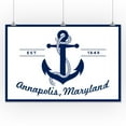 thumbnail image 2 of Annapolis, Maryland, Blue and White Anchor (24x36 Giclee Gallery Art Print, Vivid Textured Wall Decor), 2 of 3