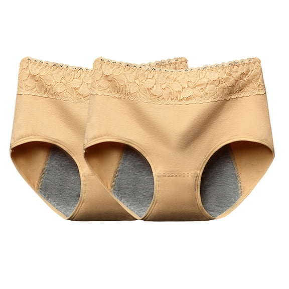 ibasenice 2pcs Leakproof Briefs Simple Design 95 Cotton Underwear for Girls Light Incontinence