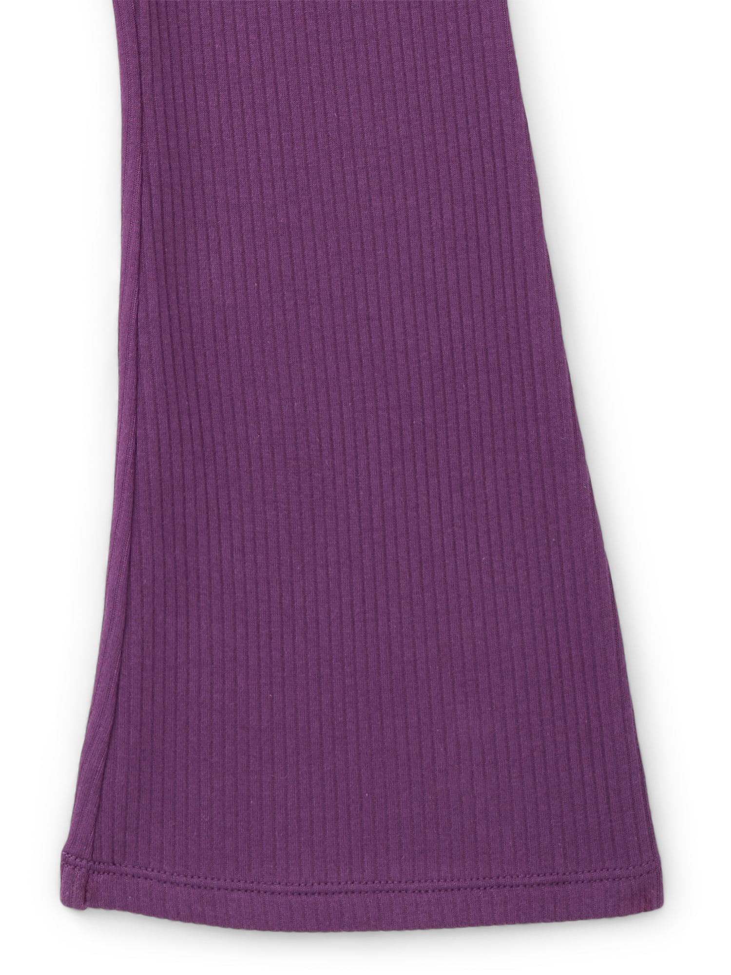Wonder Nation Little Girls Ribbed Plush Flare Leggings, Sizes 4-10