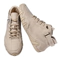 thumbnail image 2 of Domuza Men's Casual Handmade High Top high boots Leather Outdoor Walking Sneakers 2026 summer Slip-on Lightweight Non-Slip Waterproof Driving Chukka Boots Beige 10.5 (EU-46), 2 of 5