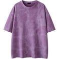 thumbnail image 5 of Zimjoy Men's Cotton T-Shirts Oversized Casual Big and Tall Tie Dye T-Shirts Dressy Crewneck Short Sleeve T Shirts Lightweight Loose Fit Shirt, Purple XL, 5 of 5