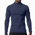 thumbnail image 2 of WAVSUF Men's Active Tee Long Sleeve Stand Collar Zip Front Fall Outdoor Sports Top XL, 2 of 7