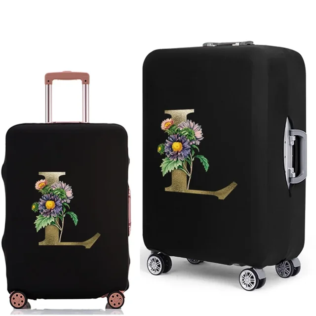 Luggage Cover Protective Suitcase Trolley Case Dust Cover 18 To 28 Inch Golden Flower Series Pattern Elastic Travel Protective 8Golden flower L L