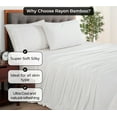 thumbnail image 4 of Royale Linens Bamboo Queen Flat Sheets Only - Cooling Sheets - Organic Viscose Derived from Bamboo - Queen Size Flat Sheet Only - Top Sheet - Breathable & Silky Bedding (Queen, White), 4 of 9