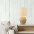 thumbnail image 3 of 18" Soft Beige Ceramic Table Lamp with White Linen Shade, 3 of 8