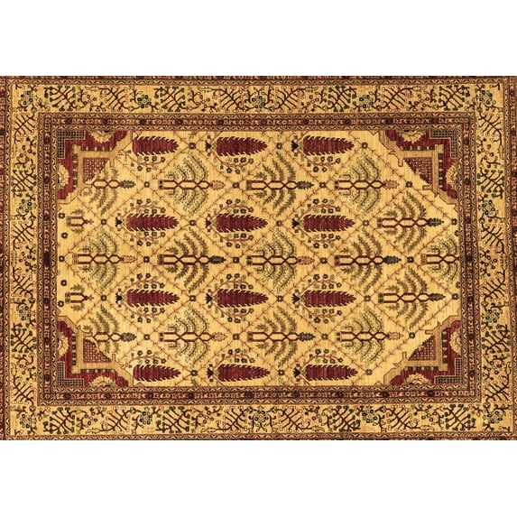 Ahgly Company Indoor Rectangle Abstract Brown Modern Area Rugs, 5' x 8'