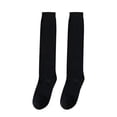 thumbnail image 2 of Women's Casual Cotton Knee High Socks - Solid Color Knit Design in Multiple Colors, Versatile for Layering, Fashion, and Everyday Outfits Black, 2 of 3