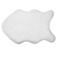 thumbnail image 3 of Deluxe Soft Faux Rabbit Fur Collection Asymmetrical Decorative Home Decor Modern Area Rug, White, 3 of 4