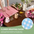 thumbnail image 4 of Uxcell Flower Gift Wrapping Paper, Plaid Waterproof Bouquet Paper Wrap Florist Supplies Packaging Floral Paper Blue, 4 of 7