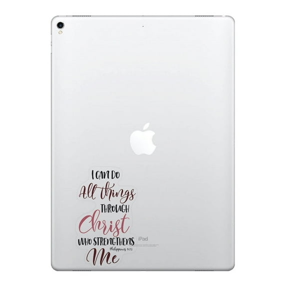 FINCIBO 5" x 5" Vinyl Decal Sticker For Notebook, Ipad - Christian Bible Verses Philippians 4:13 (Style 2)