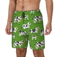 thumbnail image 2 of Fotbe Cows With Calfs Green Men’s Swim Trunks Quick Dry Swim Shorts Board Shorts with Mesh Lining-Small, 2 of 9