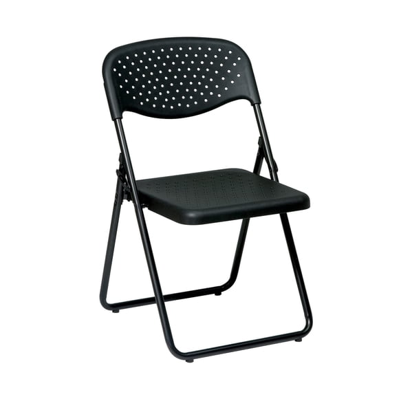 Chaise Pliante avec Siège et Dossier en Plastique Noir et Cadre Noir. (Lot de 4)