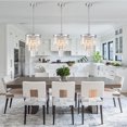 thumbnail image 5 of 3 Pack Modern Chrome Crystal Pendant Light, 3 Tiers K9 Crystal Chandelier Mini Ceiling Pendant Light Fixture for Kitchen Island Dining Room Hallway Bedroom Closet, 5 of 6