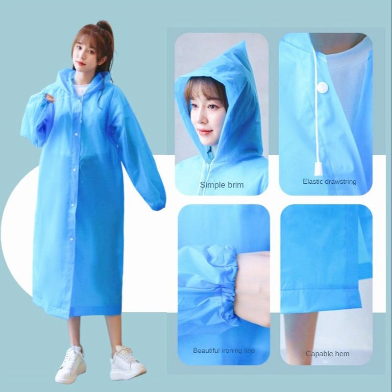 2 Pack Rain Ponchos for Adults Reusable - Raincoats Survival Emergency  Heavy Duty Rain Coat with Drawstring Hood