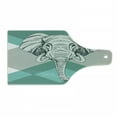 thumbnail image 1 of Animal Cutting Board, Contemporary Image of Animal Head Minimalist Bohemian Style Modern Print, Decorative Tempered Glass Cutting and Serving Board, Wine Bottle Shape, Teal Grey, by Ambesonne, 1 of 1