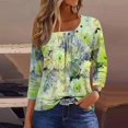 thumbnail image 1 of Fiudx Ropa de Mujer Blusa de Manga 3/4 a La Moda para Mujer, Camiseta Estampada, Top Informal, 1 of 5