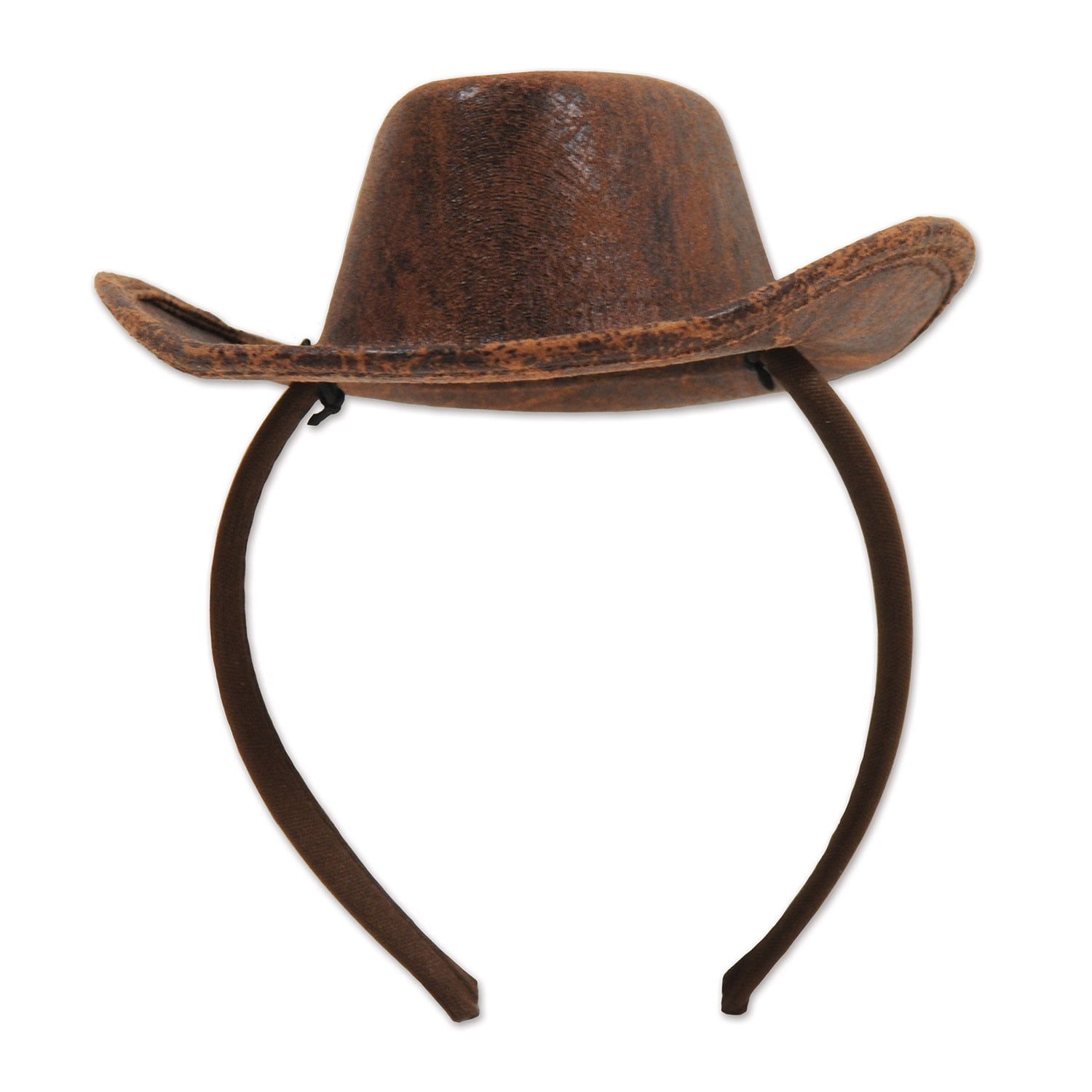 Club Pack of 12 Distressed Brown Western Cowboy Party Hats One Size