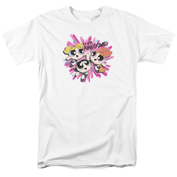Powerpuff Girls Team Awesome S/S Adult 18/1 T-Shirt White