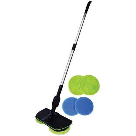 Mancro Electric Spin Mop Floor Scrubber, Cordless Power Spray Floor Mop with 4 Replaceable Microfiber Mop Pads for Cleaning Hardwood Floor and (Best Microfiber Mop For Tile Floors)