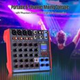 thumbnail image 4 of Console de Mixage Portable 6 Canaux Audio Numérique + Alimentation Fantôme 48v Supporte Connexion BT/USB/MP3 pour Enregistrement Musical DJ Réseau Diffusion en Direct Karaoké, 4 of 7