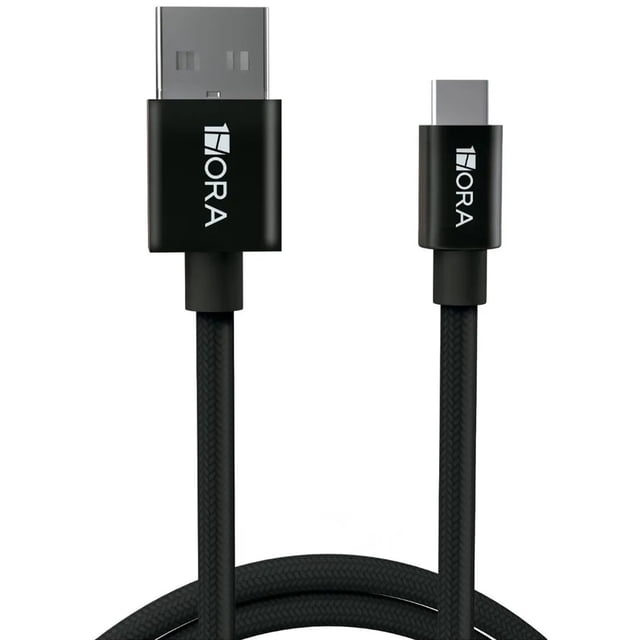Cable de Carga y Datos Tipo C Tela 1m 1Hora Negro
