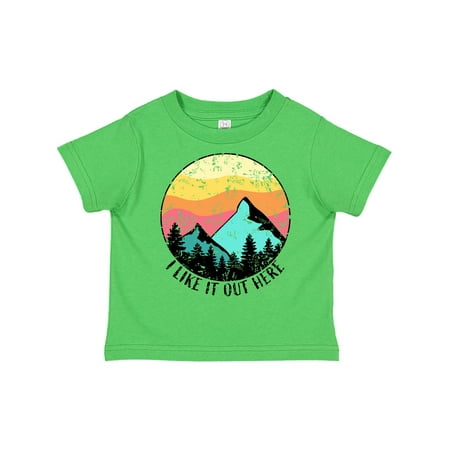 

Inktastic I Like it Out Here Mountains at Sunset Distressed Gift Toddler Boy or Toddler Girl T-Shirt
