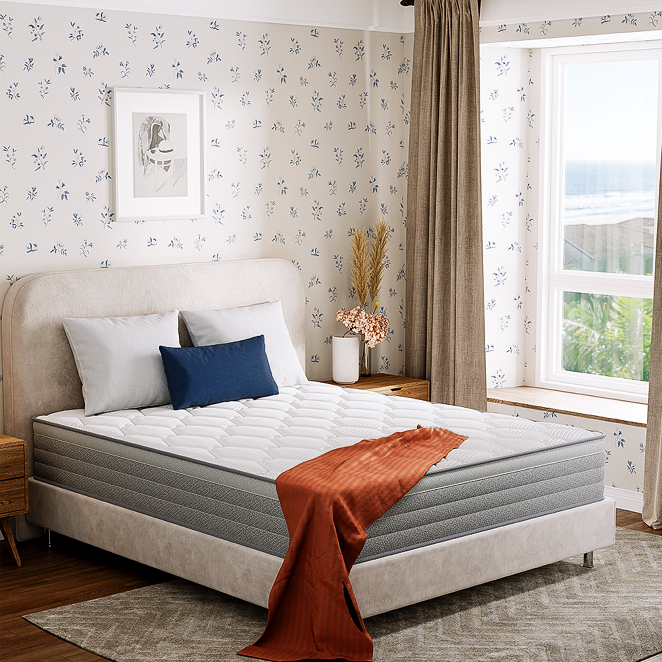 Babo Care Queen Mattress,12 inch Hybrid Mattress in a Box,Individually Pocket Springs,Cooling-Gel Memory Foam,Medium Feel for Pressure Relief,Motion Isolation,CertiPUR-US Certified,Colchones Queen