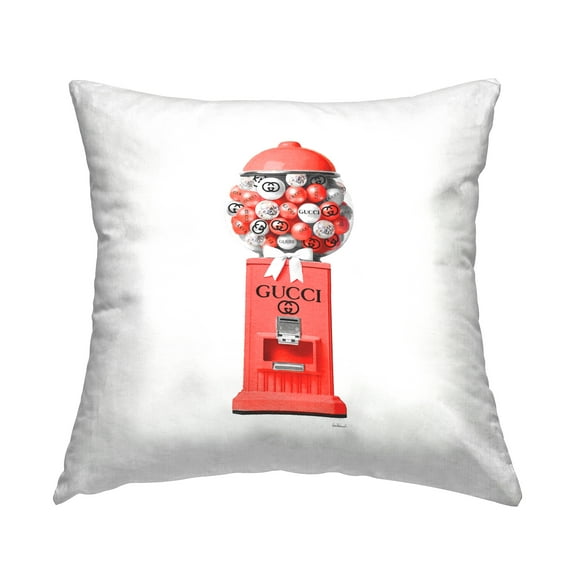 Stupell Industries Red Fashion Gumballs Decorative Printed Throw Pillow, 18 x 18