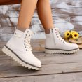 thumbnail image 6 of hzomhy Womens Snow Boots Round Toe Front Lacing Thick Sole Warm Lining for Casual Cold Weather Walking and Daily Wear, 6 of 8