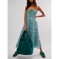 thumbnail image 2 of Biezeib Women Slip Dress, Spaghetti Straps Backless Striped Dress Layered Long Swing Dress, 2 of 6
