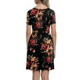 thumbnail image 3 of XXLvision Womens Wrap V Neck Short Sleeve Floral Vacation Mini Dress, 3 of 4