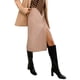 thumbnail image 2 of Txlixc Vestido de Midi de mujer, elegante cintura alta, tenedor sólido para adelgazar vestido de otoño, adecuado para fiestas de oficina Txlixc moda, 2 of 7