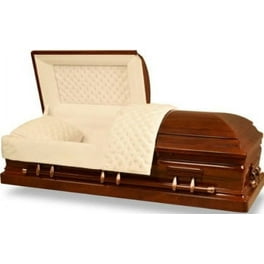 帽子 CALEE CASKET Casket Emporium Jackson Solid Pecan Funeral Casket Beige