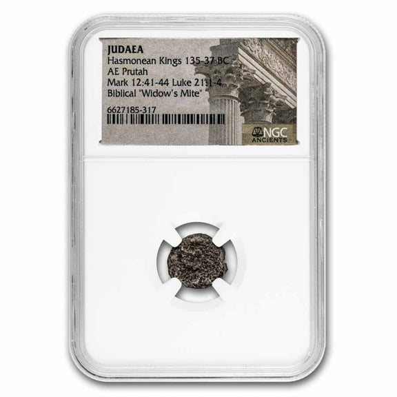 Judaea Widow's Mite Hasmonean Kings (135-37 BC) NGC (Genuine)