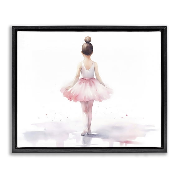 Stupell Industries Ballerina Facing Away Black Framed Floater Canvas Wall Art, design by Creative Studio