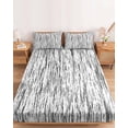 thumbnail image 2 of Queen Size Fitted Sheet Set - Black and White 3 Piece Bedding Sets 16" Deep Pocket Fitted Sheet with 2 Pillowcases, Modern Striped Geometric Abstract Art Brushed Microfiber Hotel Luxury Bed Sheets, 2 of 9