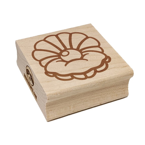 Pearl in Shell Square Rubber Stamp Stamping Scrapbooking Crafting - Medium 1.75in