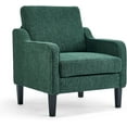 thumbnail image 2 of Matladin Chenille Fabric Accent Chair with Scooped Arms, Mid Century Modern Upholstered Armchair, Single Sofa for Living Room, Apartment, Office, 2 of 9