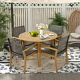 thumbnail image 2 of Gymax Outdoor Rattan Chair Set of 4 Patio PE Wicker Dining Chairs w/ Sturdy Acacia Wood Frame, 2 of 9