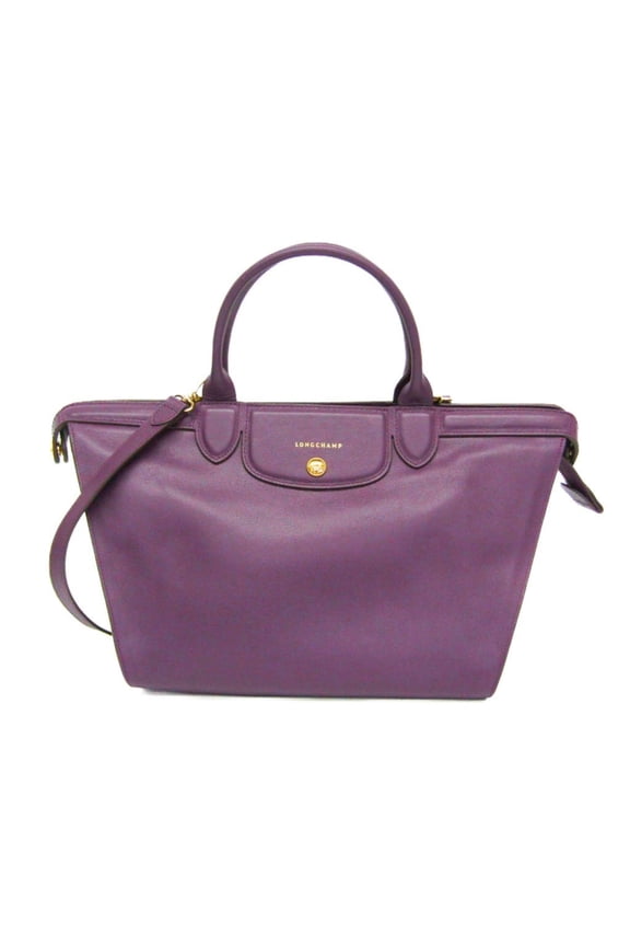 Pre-Owned Longchamp Le Pliage Heritage 1207813645 Women's Leather Shoulder Bag,Tote Bag Purple