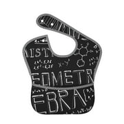 Bingfone Mess-Proof Baby Bib - Waterproof Bib For Baby Boy Or Girl With Food Catcher Pocket, Unisex-Black Scientific
