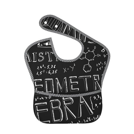 Bingfone Mess-Proof Baby Bib - Waterproof Bib For Baby Boy Or Girl With Food Catcher Pocket, Unisex-Black Scientific