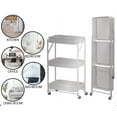 thumbnail image 2 of Simpli Furnished LLC-3 Tier Rolling Cart Space Saving Utility Cart Kitchen Bathroom Office Living Room, Grey, 2 of 5