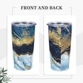 thumbnail image 4 of Kll Blue Marble Gold Foil And Glitter Decor Stainless Stainless Steel Vacuum Insulated Coffee Cup 20 Oz Lids And Straws,1 Metal Straws,1 Cleaning Brush, 4 of 9
