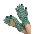 thumbnail image 2 of C.C Unisex Cable Knit Winter Warm Anti-Slip Touchscreen Texting Gloves, 3 Tone Teal, 2 of 3