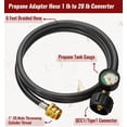 thumbnail image 2 of 6 Feet Propane Adapter Hose with Gauge, Rubber, 2 of 7