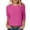 C-Hot Pink9, variant on DHFJKG 3/4 Sleeve T Shirt Women Casual Crewneck Solid Color Spring Summer Top Soft Comfort Stretch Fit Daily Wear Basic Tee