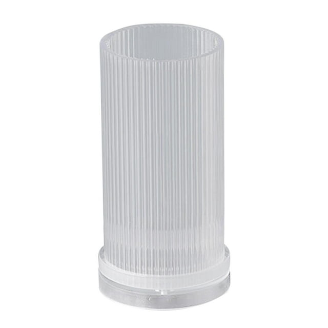 Clear Long Pole Stripe Candle Handmade Soap Match Large Cylinder Rib Candle for Birthday Dinner Decoration - 7x15cm