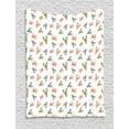 thumbnail image 1 of Lobster Tapestry, Watercolor Effect Crustacean Pattern with Cancer and Lobster Shapes, Wall Hanging for Bedroom Living Room Dorm Decor, 60W X 80L Inches, Vermilion Khaki and Grey, by Ambesonne, 1 of 2